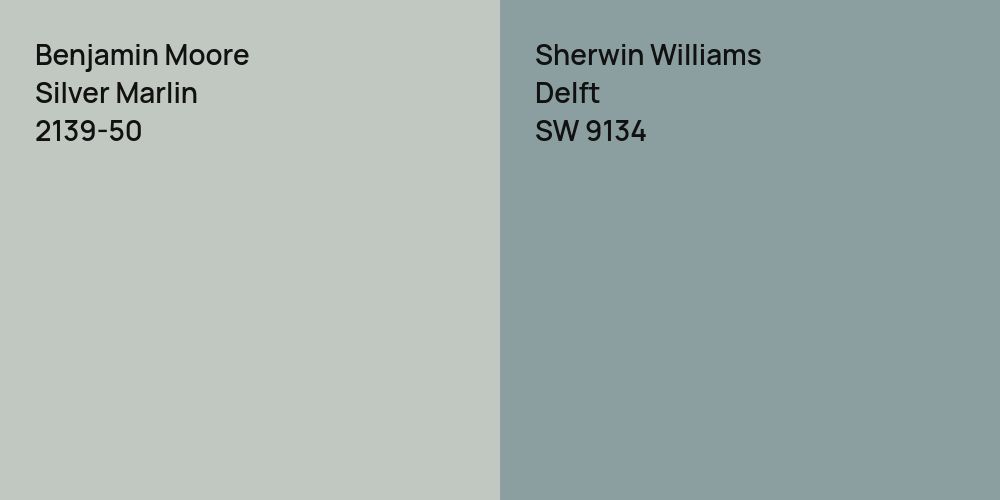 Benjamin Moore Silver Marlin vs. Sherwin Williams Delft