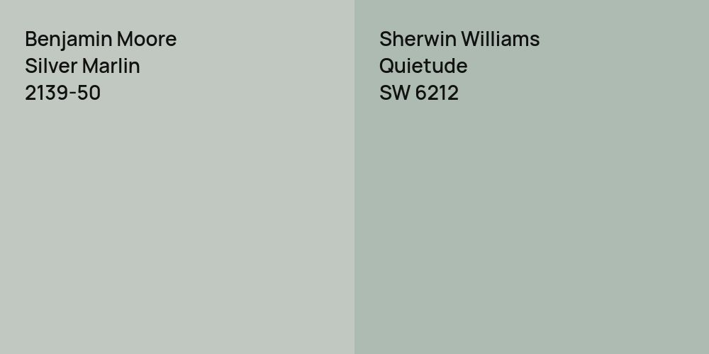 Benjamin Moore Silver Marlin vs. Sherwin Williams Quietude