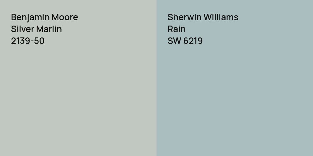 Benjamin Moore Silver Marlin vs. Sherwin Williams Rain