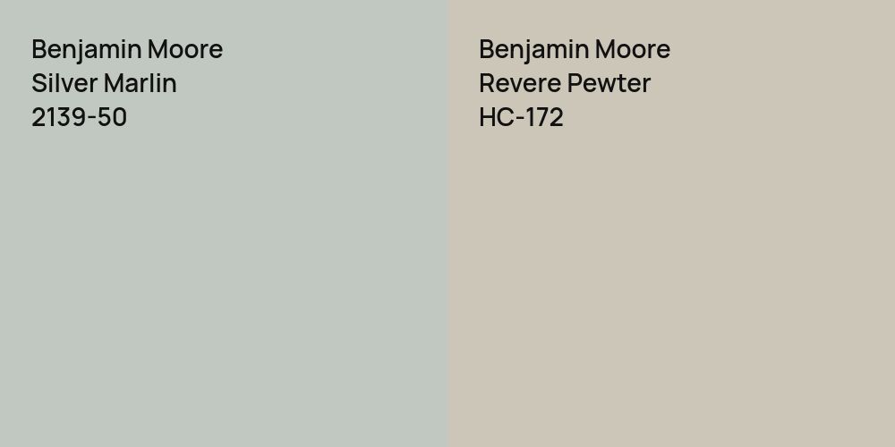 Benjamin Moore Silver Marlin vs. Benjamin Moore Revere Pewter