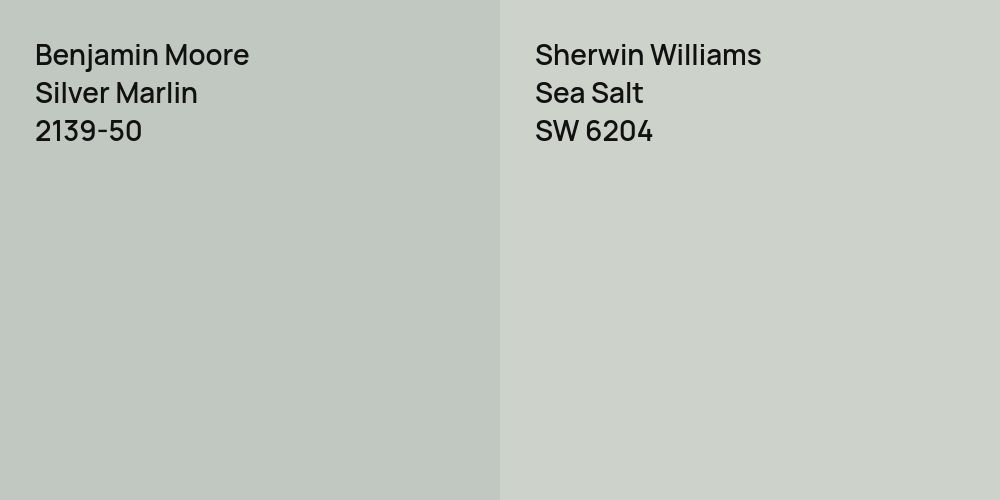 Benjamin Moore Silver Marlin vs. Sherwin Williams Sea Salt