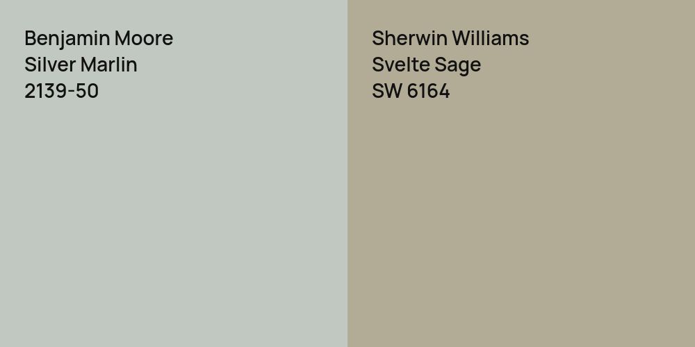 Benjamin Moore Silver Marlin vs. Sherwin Williams Svelte Sage