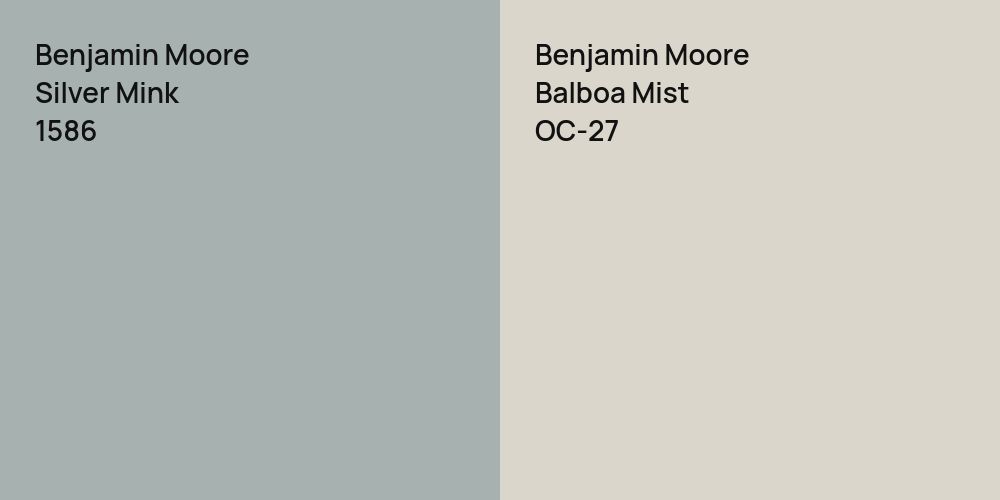 Benjamin Moore Silver Mink vs. Benjamin Moore Balboa Mist