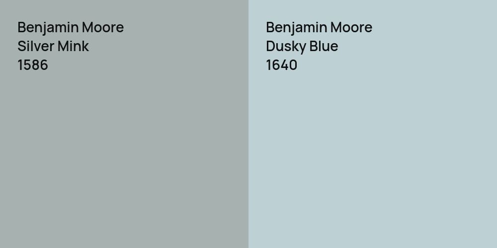 Benjamin Moore Silver Mink vs. Benjamin Moore Dusky Blue