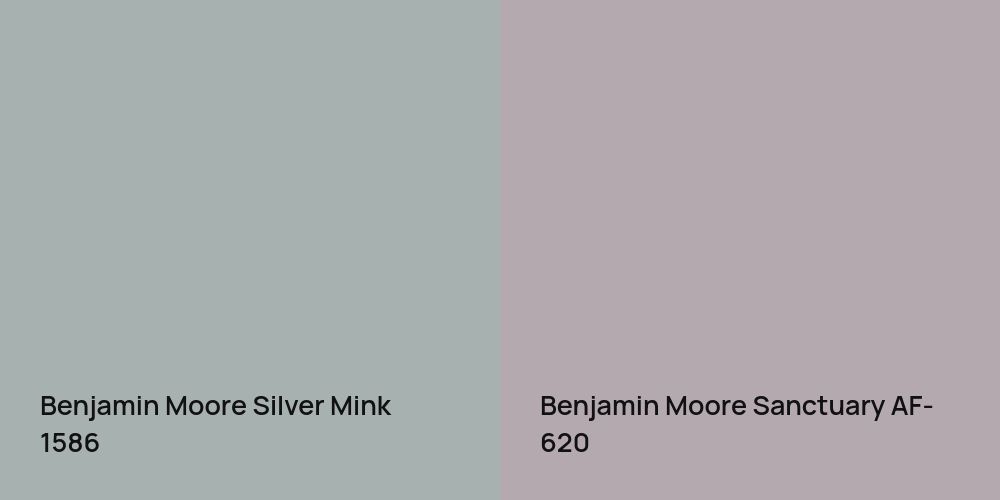 Benjamin Moore Silver Mink vs. Benjamin Moore Sanctuary