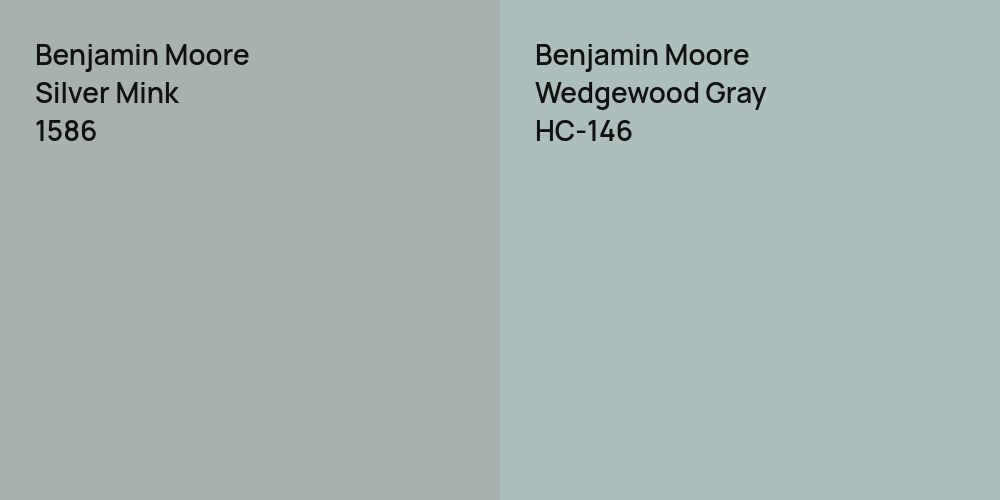 Benjamin Moore Silver Mink vs. Benjamin Moore Wedgewood Gray