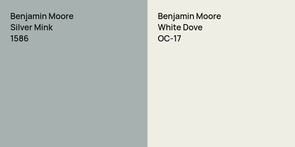 Benjamin Moore Silver Mink vs. Benjamin Moore White Dove