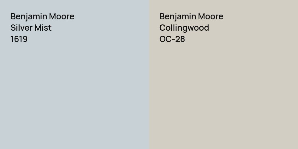 Benjamin Moore Silver Mist vs. Benjamin Moore Collingwood