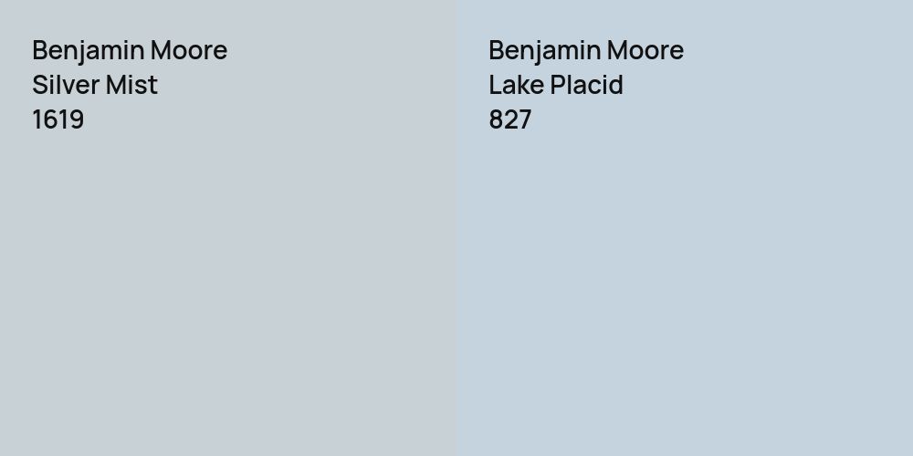 Benjamin Moore Silver Mist vs. Benjamin Moore Lake Placid