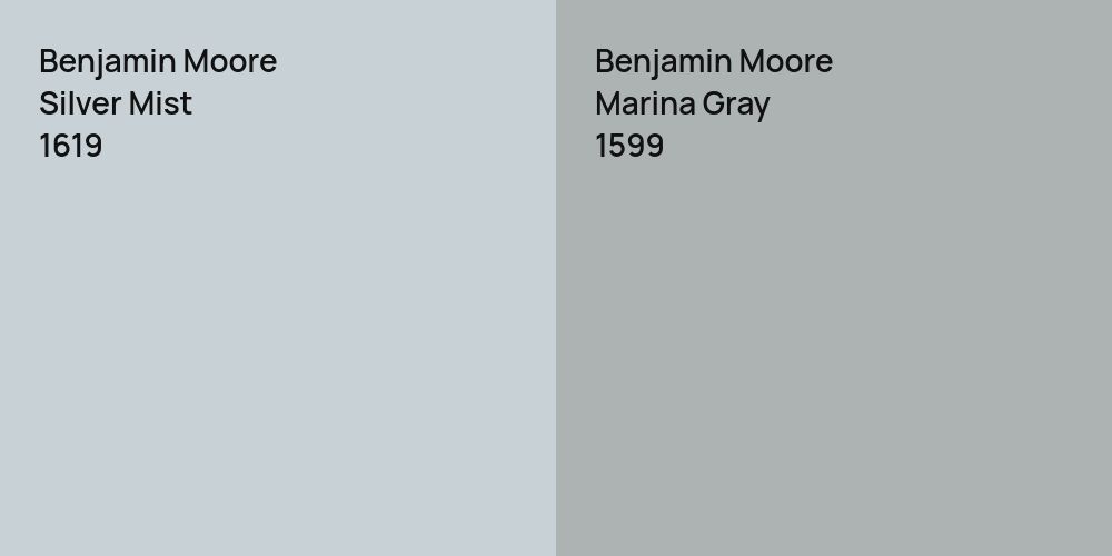 Benjamin Moore Silver Mist vs. Benjamin Moore Marina Gray