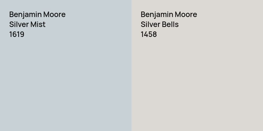 Benjamin Moore Silver Mist vs. Benjamin Moore Silver Bells