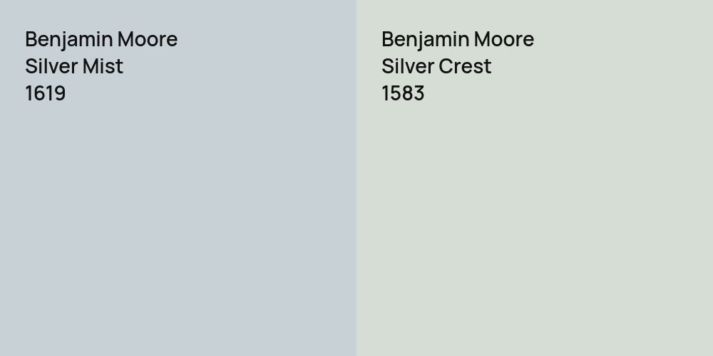 Benjamin Moore Silver Mist vs. Benjamin Moore Silver Crest