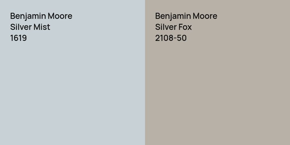 Benjamin Moore Silver Mist vs. Benjamin Moore Silver Fox