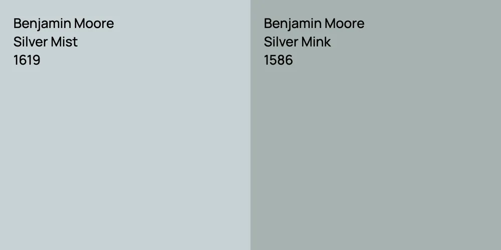 Benjamin Moore Silver Mist vs. Benjamin Moore Silver Mink