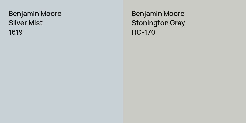 Benjamin Moore Silver Mist vs. Benjamin Moore Stonington Gray