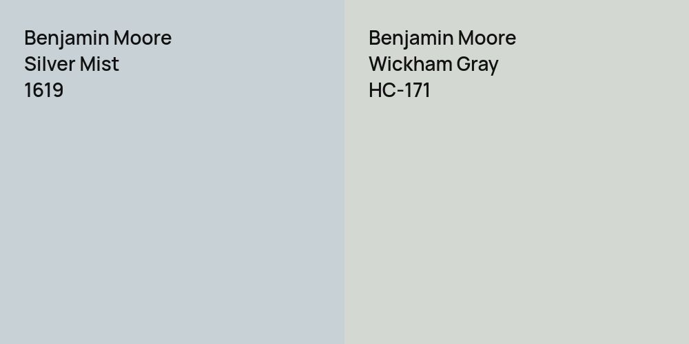 Benjamin Moore Silver Mist vs. Benjamin Moore Wickham Gray