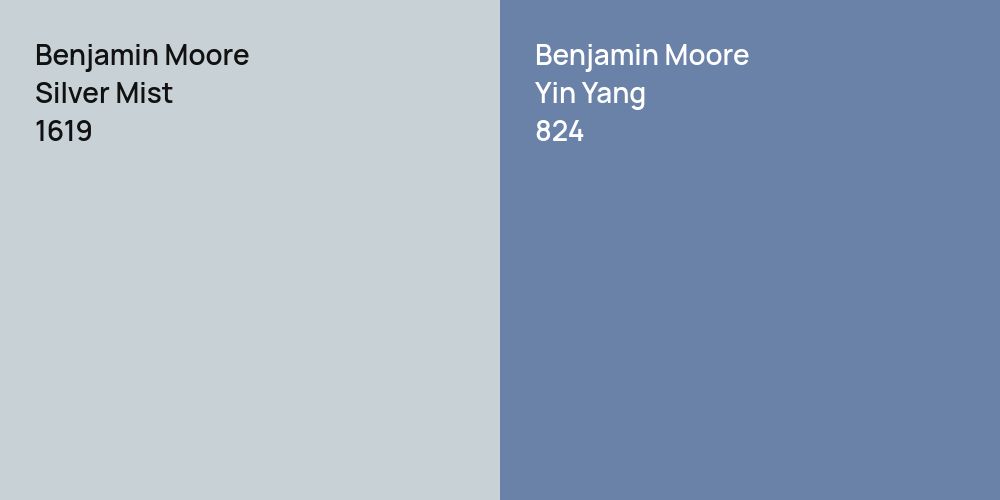 Benjamin Moore Silver Mist vs. Benjamin Moore Yin Yang