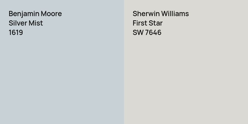 Benjamin Moore Silver Mist vs. Sherwin Williams First Star