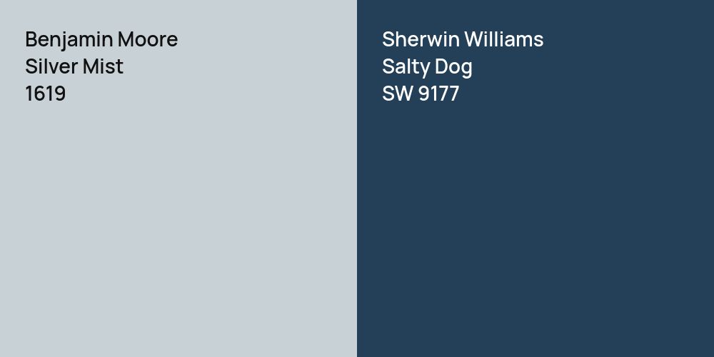 Benjamin Moore Silver Mist vs. Sherwin Williams Salty Dog