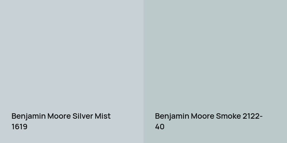 Benjamin Moore Silver Mist vs. Benjamin Moore Smoke