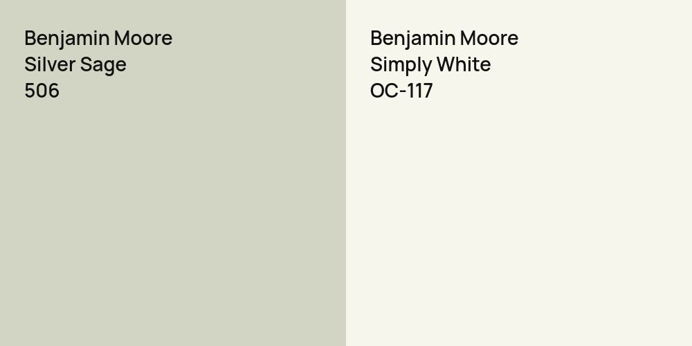 Benjamin Moore Silver Sage vs. Benjamin Moore Simply White