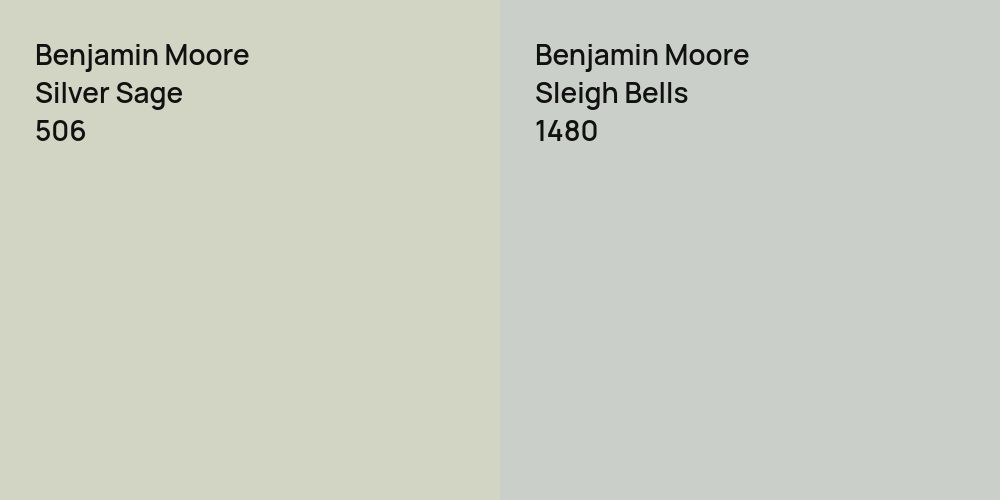 Benjamin Moore Silver Sage vs. Benjamin Moore Sleigh Bells