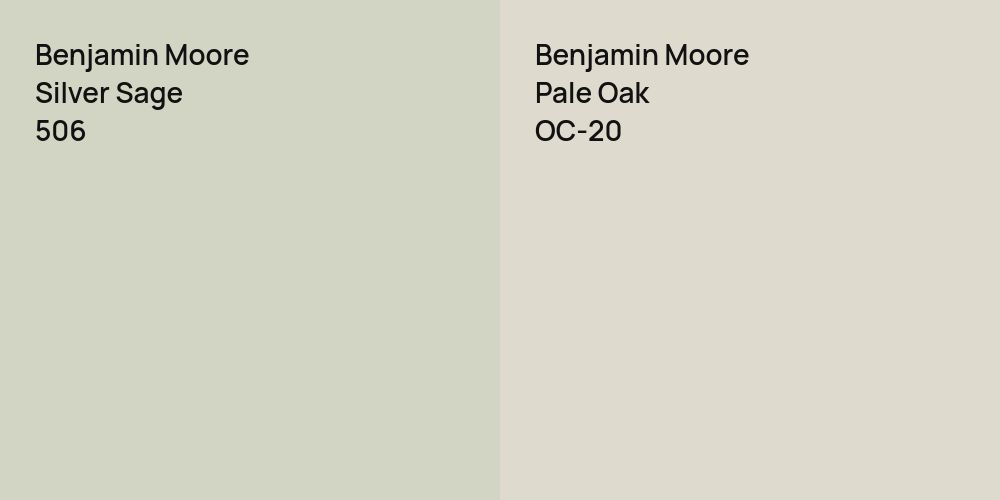 Benjamin Moore Silver Sage vs. Benjamin Moore Pale Oak