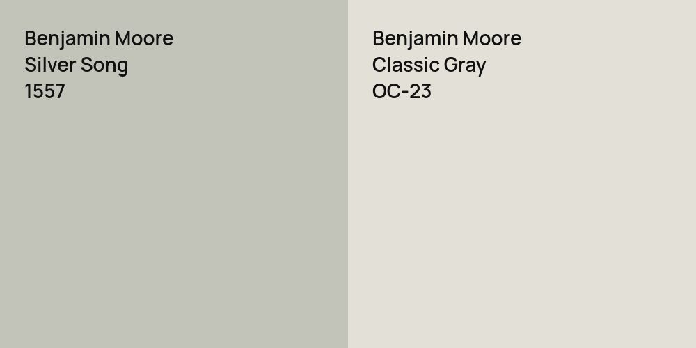 Benjamin Moore Silver Song vs. Benjamin Moore Classic Gray