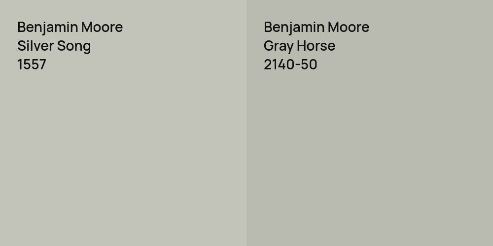 Benjamin Moore Silver Song vs. Benjamin Moore Gray Horse