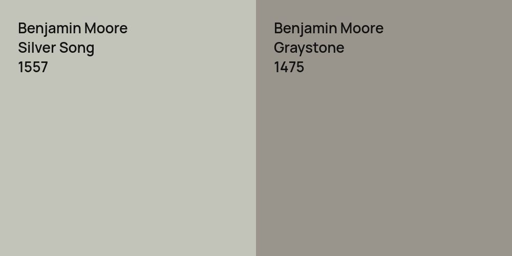 Benjamin Moore Silver Song vs. Benjamin Moore Graystone