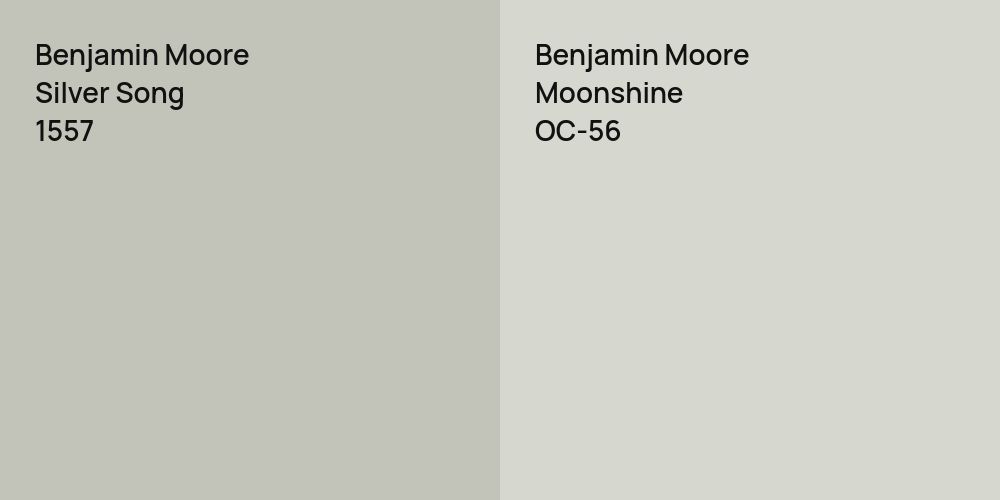 Benjamin Moore Silver Song vs. Benjamin Moore Moonshine