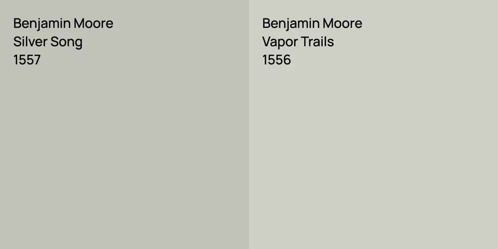 Benjamin Moore Silver Song vs. Benjamin Moore Vapor Trails