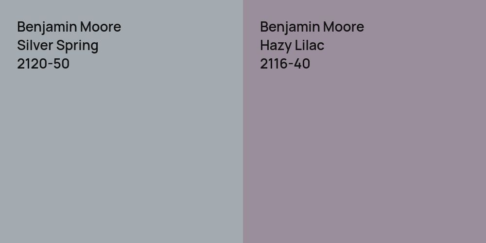 Benjamin Moore Silver Spring vs. Benjamin Moore Hazy Lilac