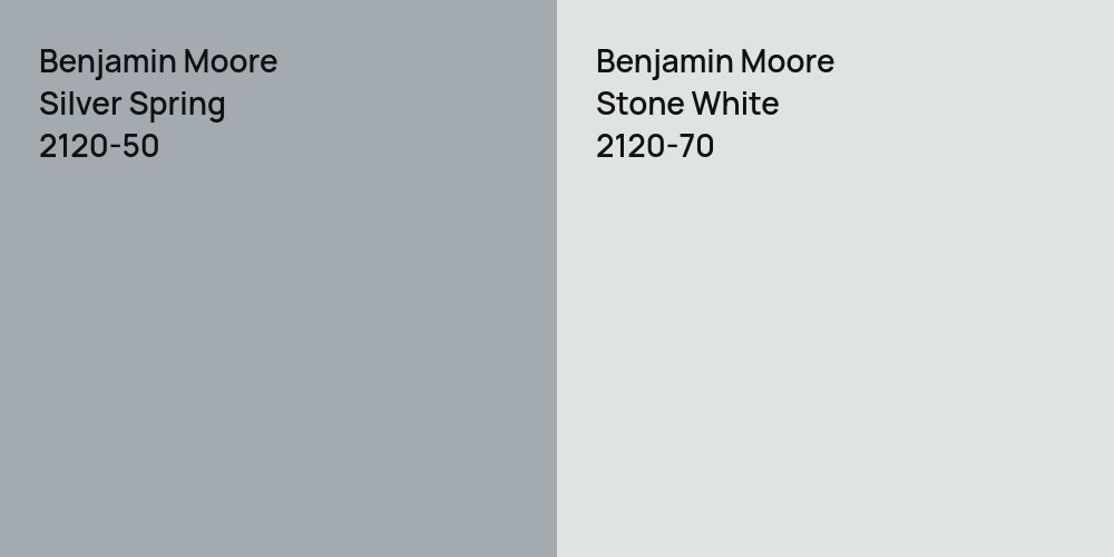 Benjamin Moore Silver Spring vs. Benjamin Moore Stone White