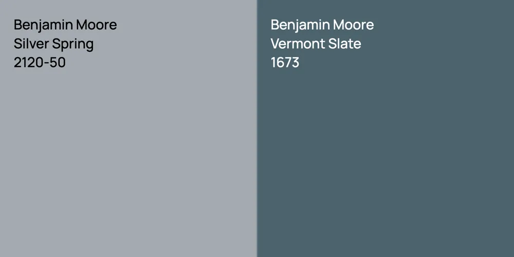 Benjamin Moore Silver Spring vs. Benjamin Moore Vermont Slate