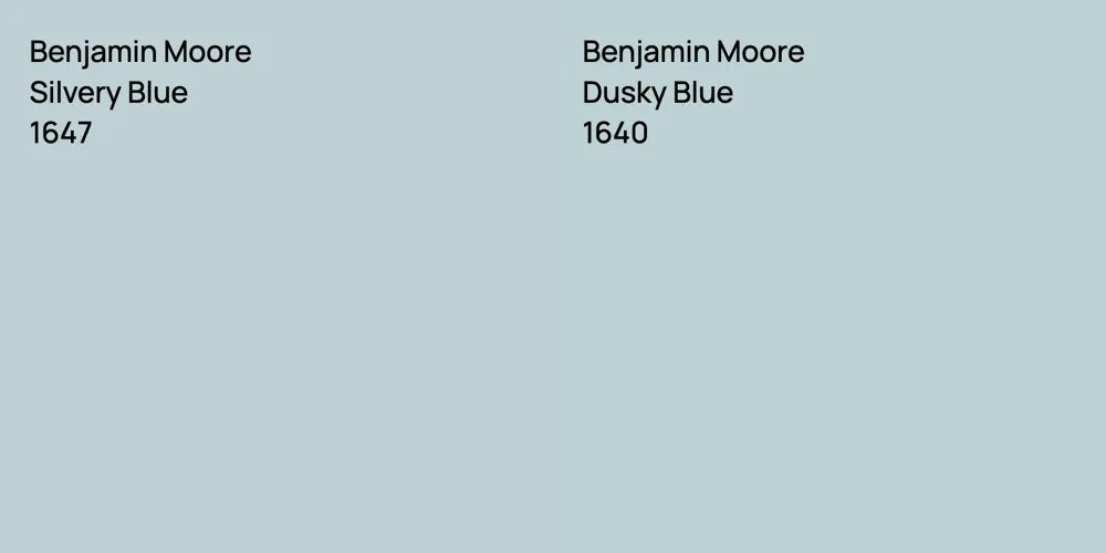 Benjamin Moore Silvery Blue vs. Benjamin Moore Dusky Blue