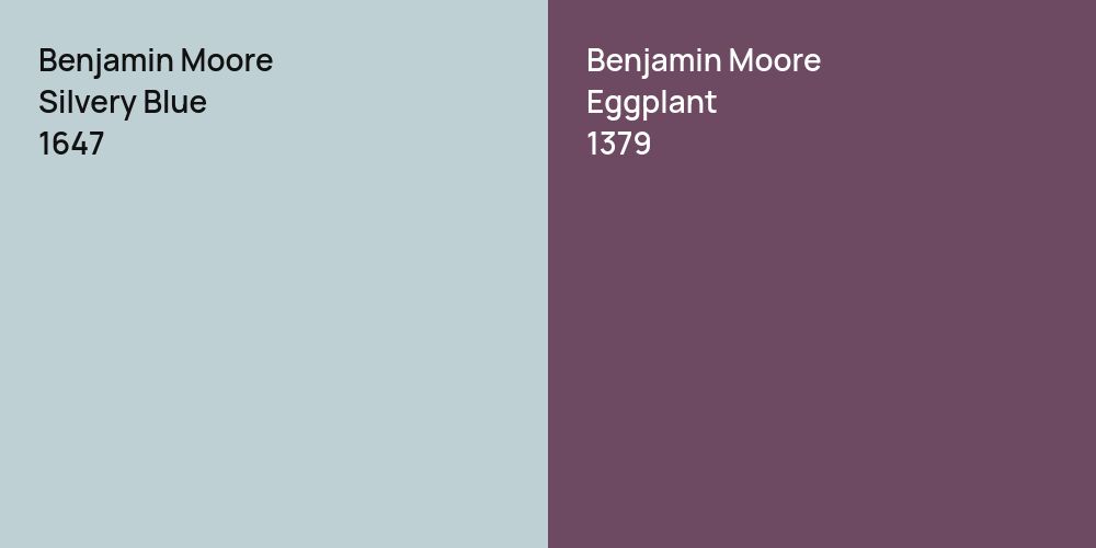 Benjamin Moore Silvery Blue vs. Benjamin Moore Eggplant