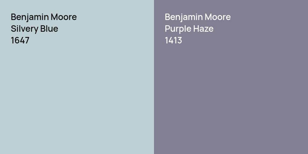 Benjamin Moore Silvery Blue vs. Benjamin Moore Purple Haze