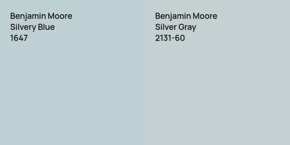 Benjamin Moore Silvery Blue vs. Benjamin Moore Silver Gray