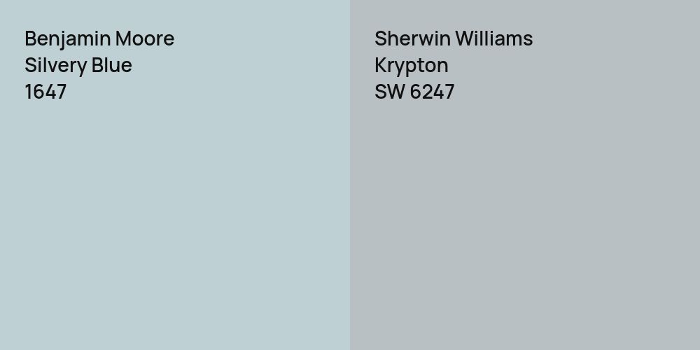 Benjamin Moore Silvery Blue vs. Sherwin Williams Krypton