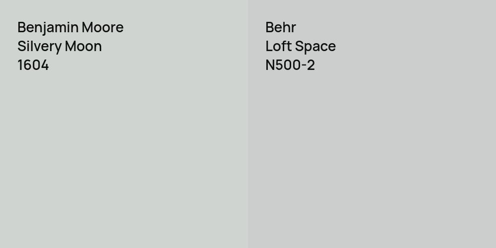 Benjamin Moore Silvery Moon vs. Behr Loft Space