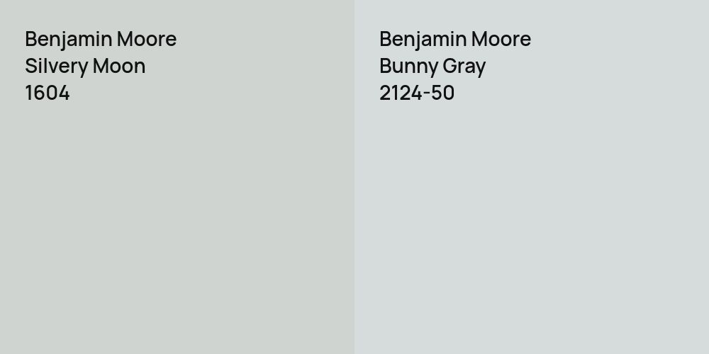 Benjamin Moore Silvery Moon vs. Benjamin Moore Bunny Gray