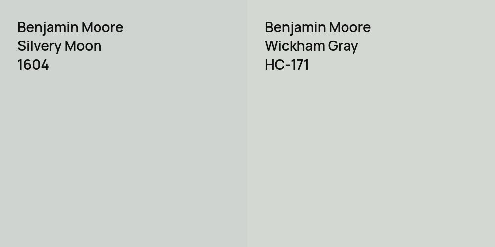 Benjamin Moore Silvery Moon vs. Benjamin Moore Wickham Gray