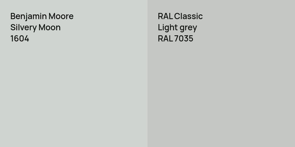 Benjamin Moore Silvery Moon vs. RAL Classic  Light grey