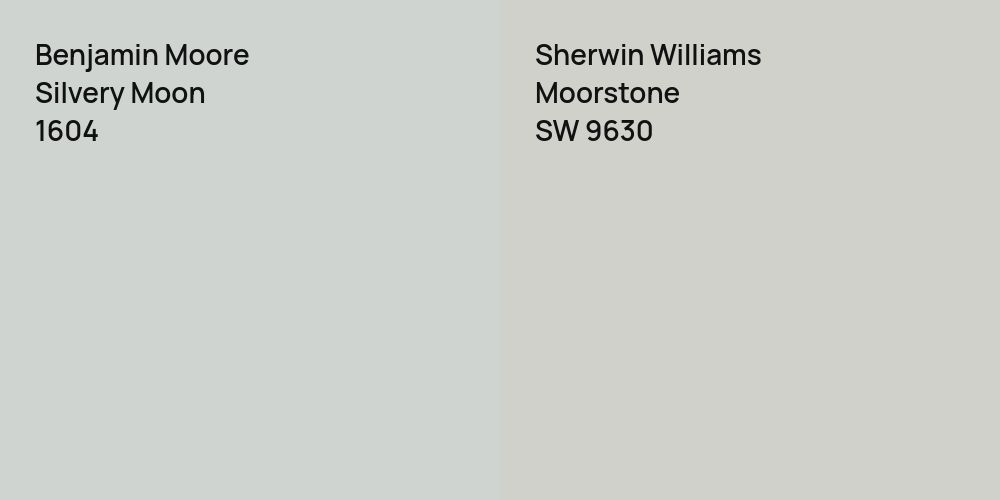 Benjamin Moore Silvery Moon vs. Sherwin Williams Moorstone