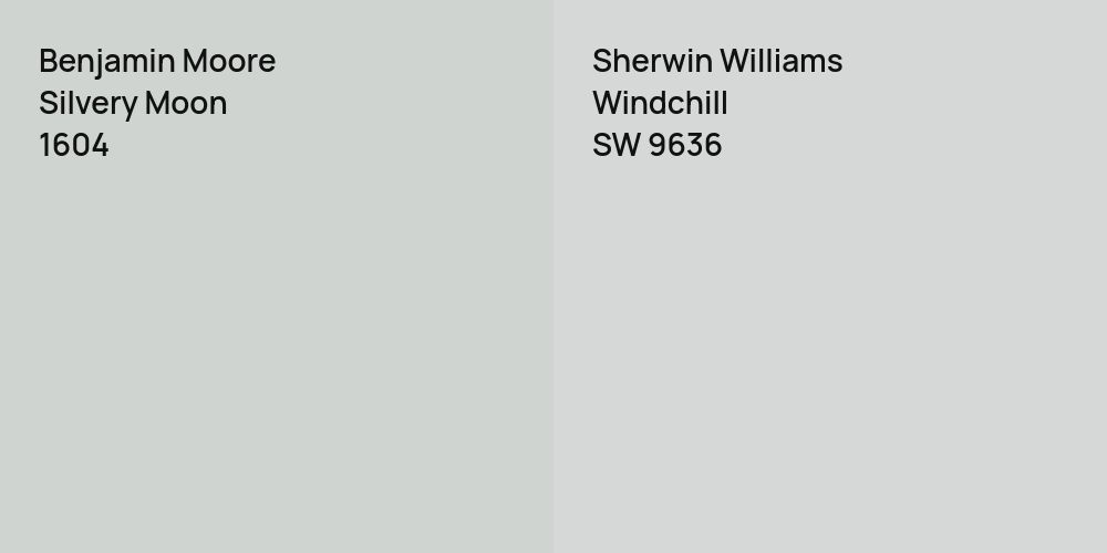 Benjamin Moore Silvery Moon vs. Sherwin Williams Windchill