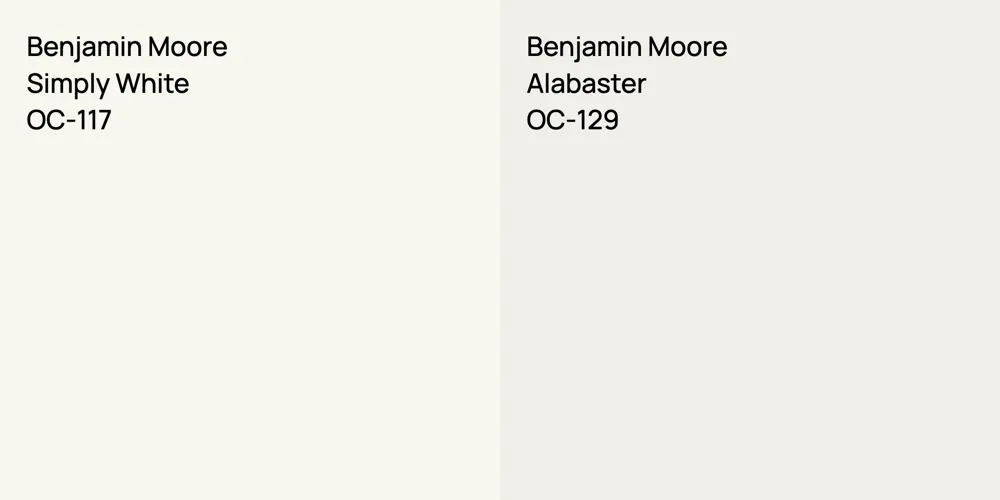 Benjamin Moore Simply White vs. Benjamin Moore Alabaster