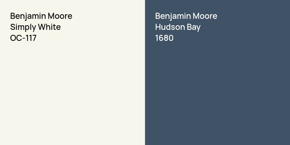 Benjamin Moore Simply White vs. Benjamin Moore Hudson Bay