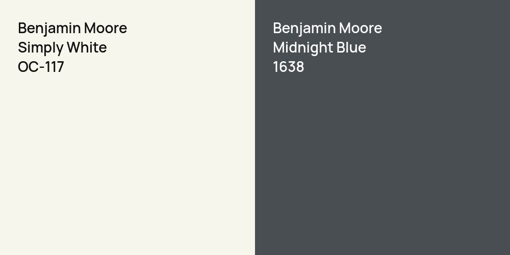 Benjamin Moore Simply White vs. Benjamin Moore Midnight Blue