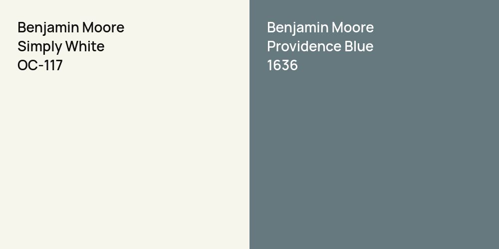 Benjamin Moore Simply White vs. Benjamin Moore Providence Blue